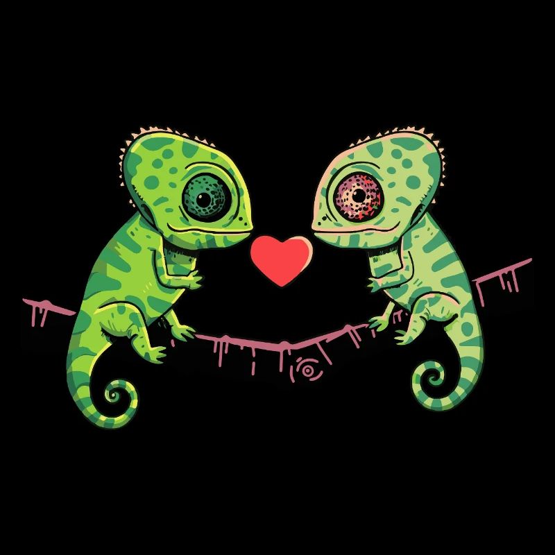 Caméléon Couple Saint-Valentin