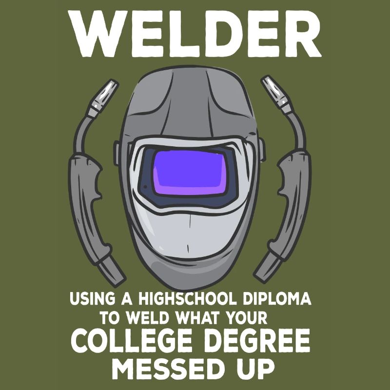 Welder Using A Diploma