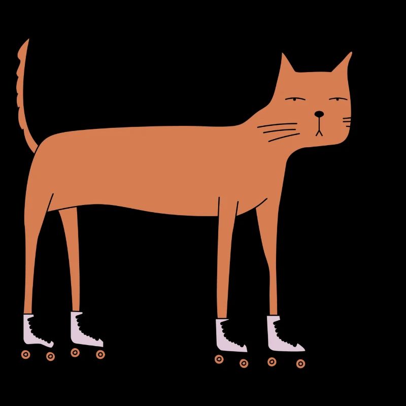 Chat sur roller quad