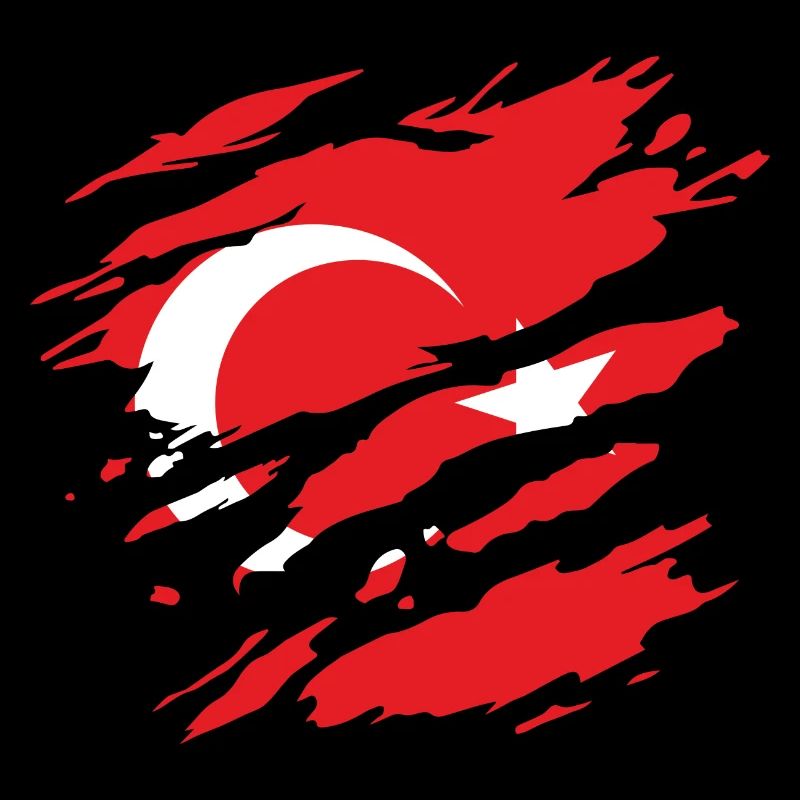 Turkey - National flag, scratches, cracks