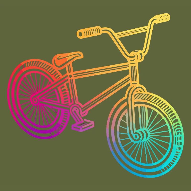 Rainbow Geometric Bicycle Illustration