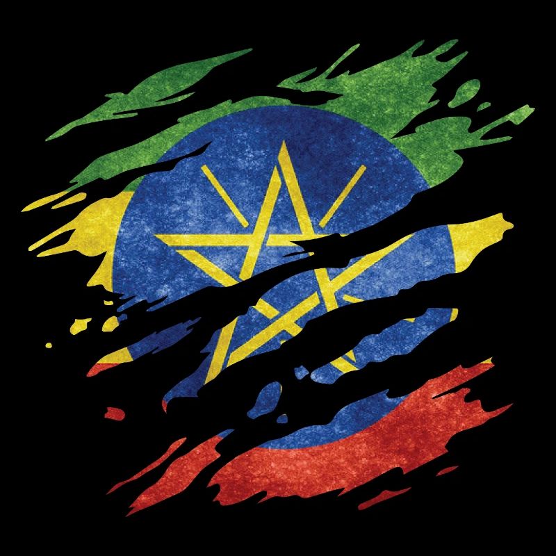 Ethiopia - National flag, scratches, cracks