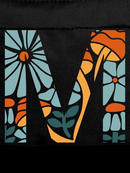 Buchstabe m Blumen groovy Geschenkidee