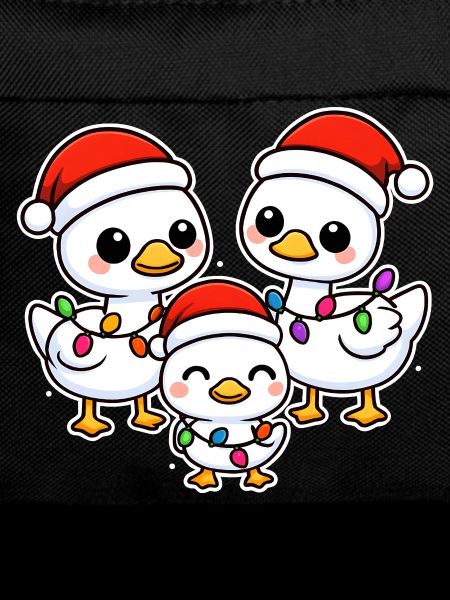 Santa Duck Trio with Christmas Lights