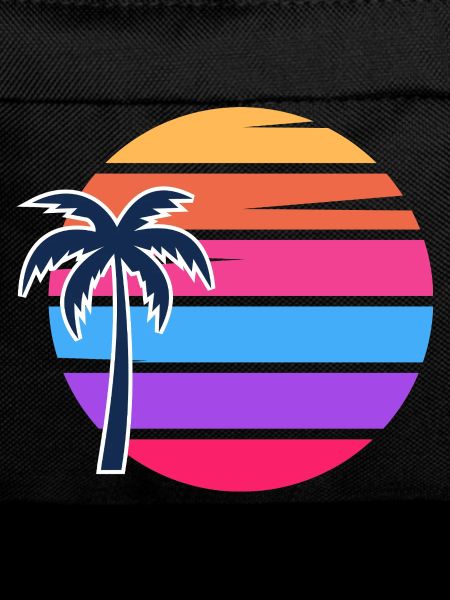 Retro Sunset Palm Circle