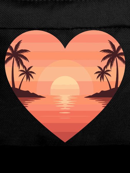 Heart sunset on the beach