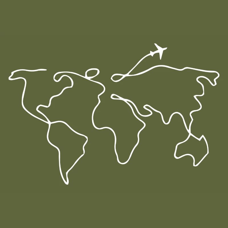 World map plane gift idea white