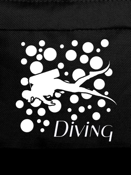 Taucher mit Luftblasen diving