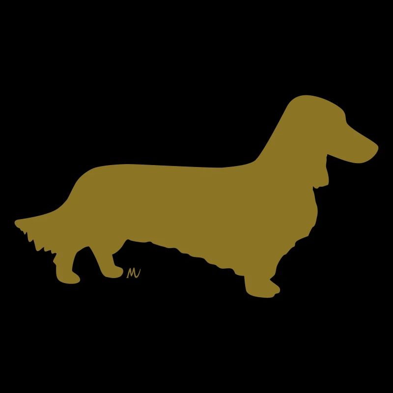Long-haired dachshund silhouette