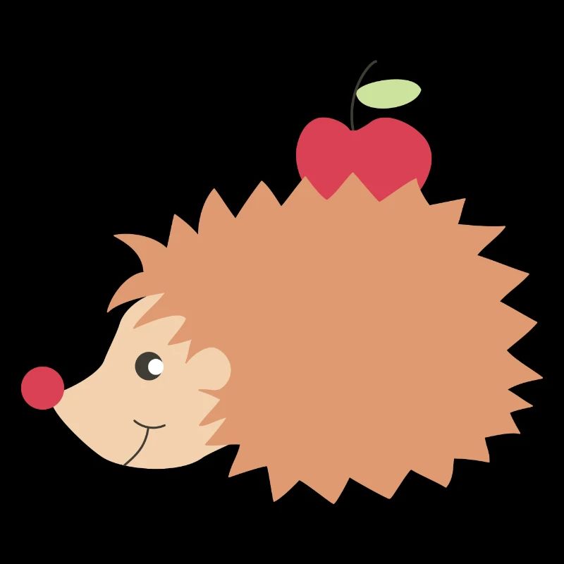 hedgehog with apple