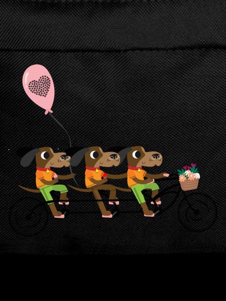 Dogs ride bicycles