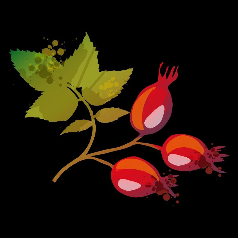 Branch with rose hips