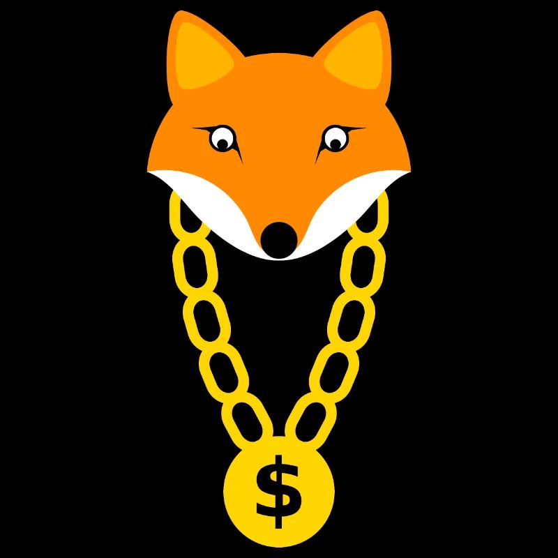 Fox with gold chain