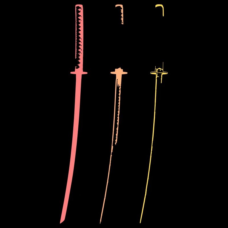 Katana three colors retro samurai swords Japan
