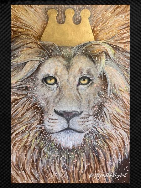 King. Lion with golden crown.