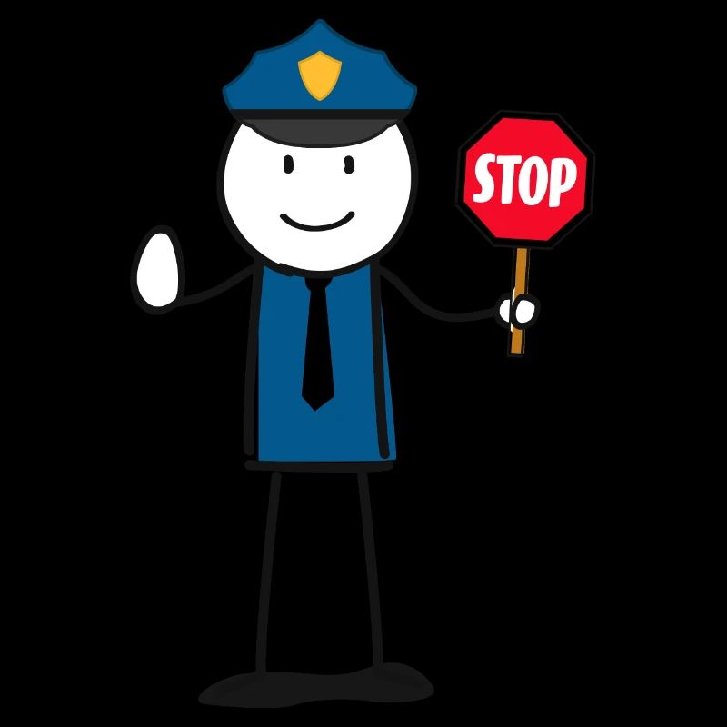 Polizei Stop Strichmännchen