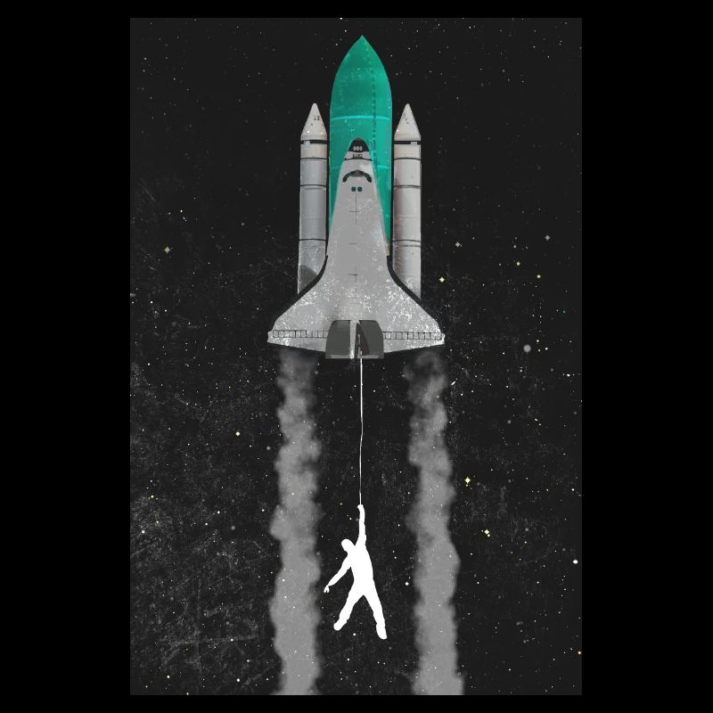 Mann an Rakete