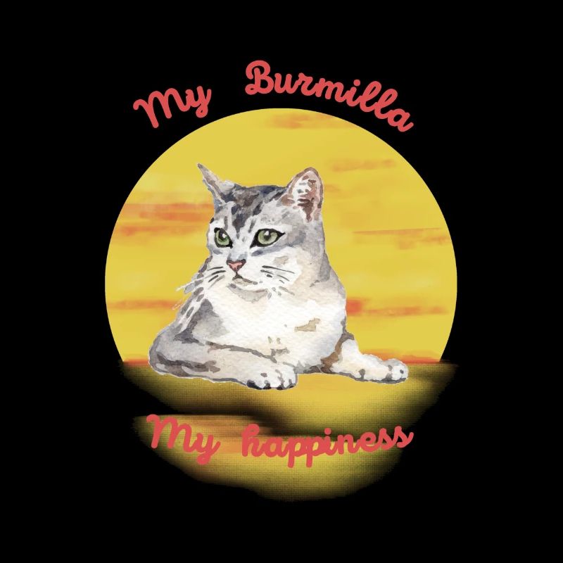 Logo rétro avec un chat "Burmilla"