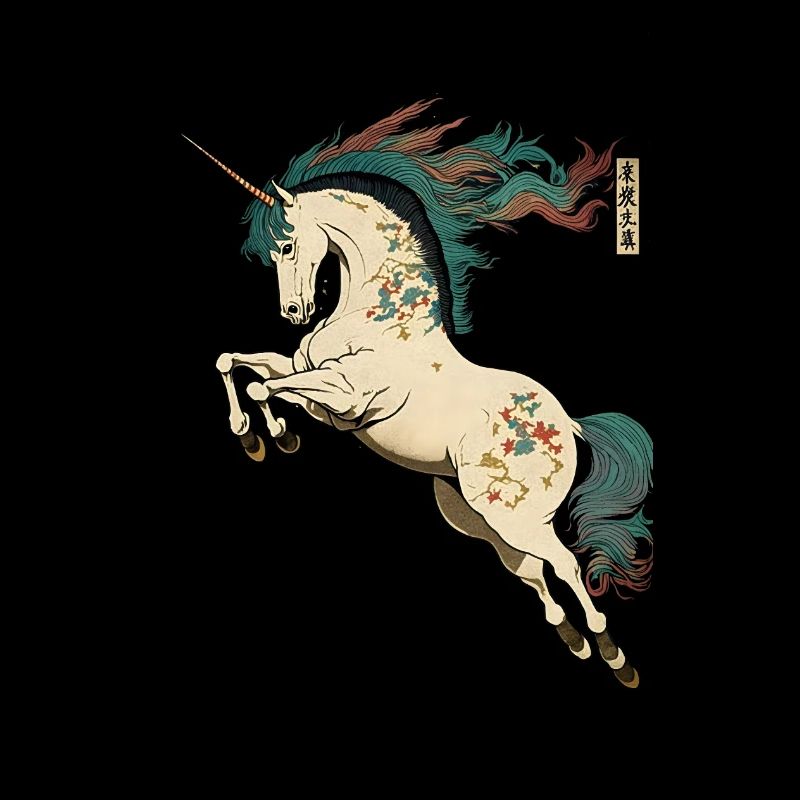 Licorne dans le style ukiyo-e