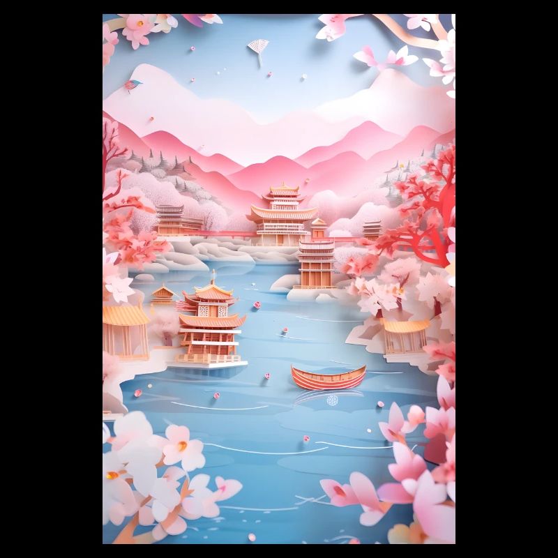 Japan Lake Landscape Nature Gift