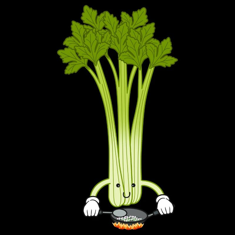 Celery Chef Cooking Cute Celery Vegetables
