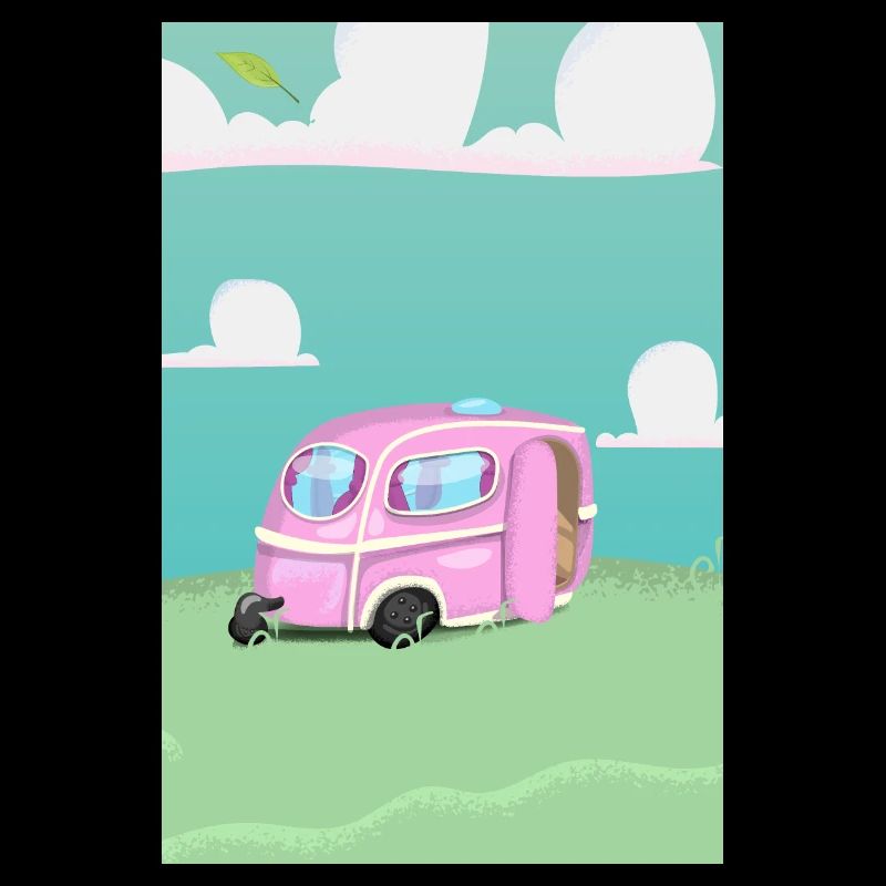 Pink Caravan Karikatur