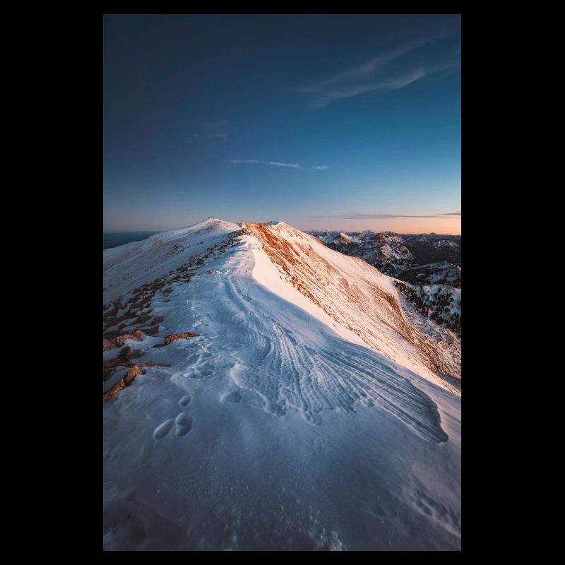 Alpen Glow On Agrafa mountain range in Greece