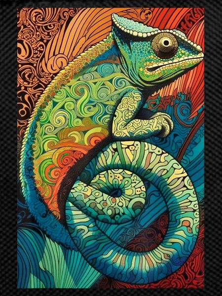 Lizard Lover Op Art Chameleon