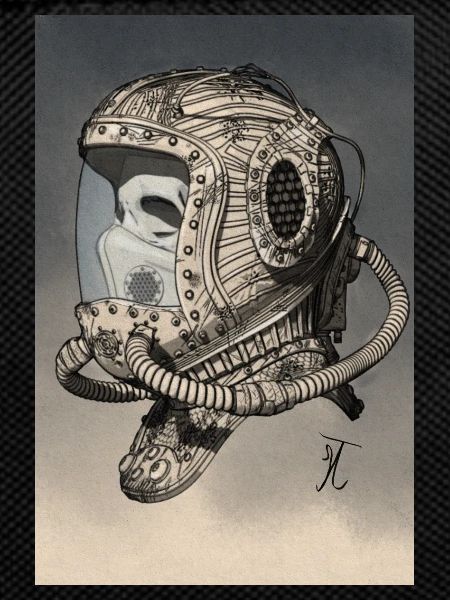 Old Space Helmet monochromatic