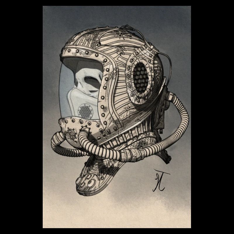 Alter Weltraumhelm einfarbig