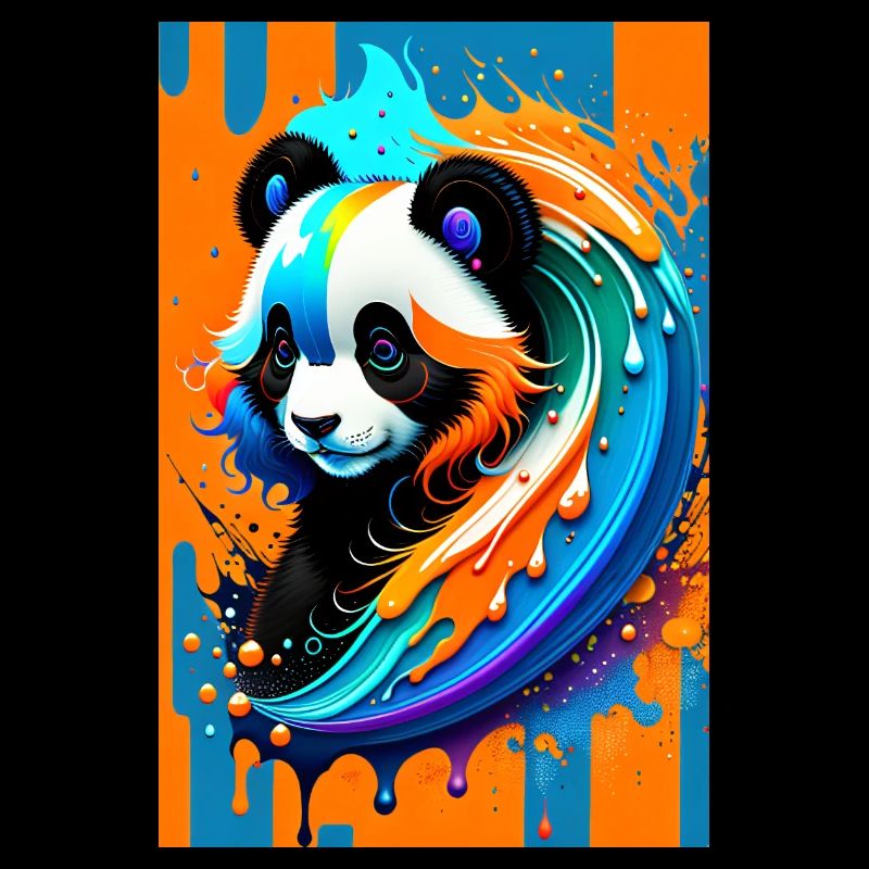 Buntes Kunst Potrait Panda 1