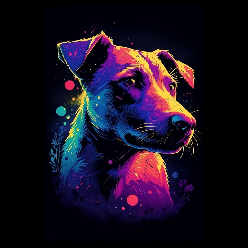 Jack Russell Terrier Synthwave Cadeau
