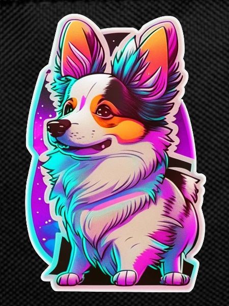 small dog and neon light
