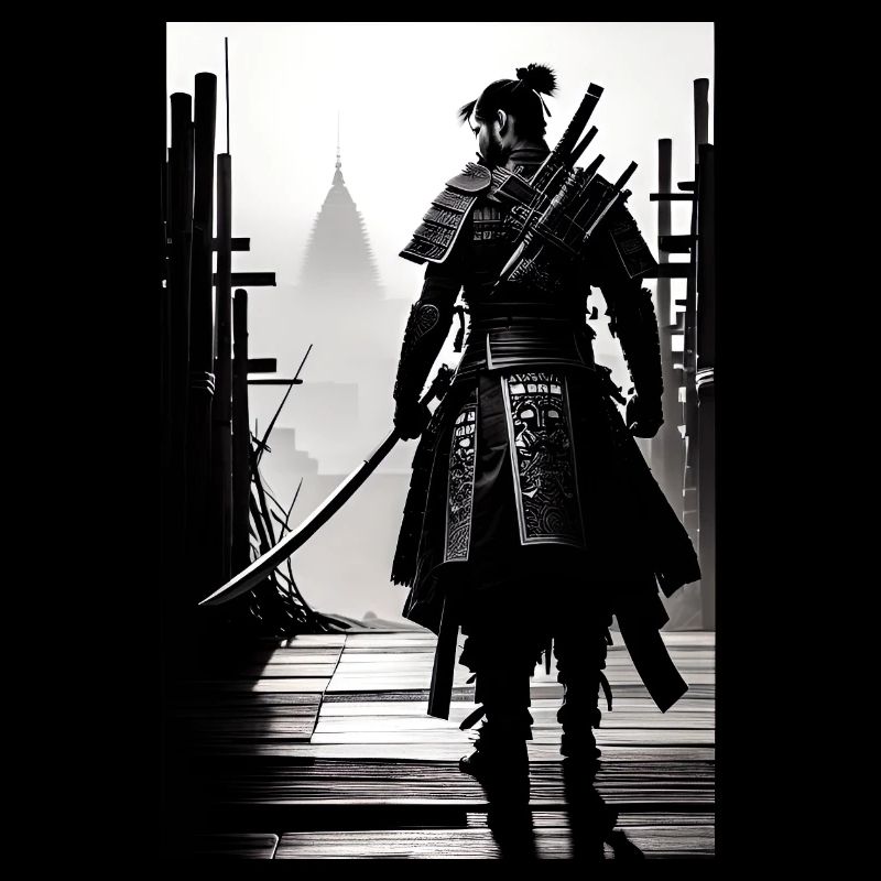 Samurai Black and White Design