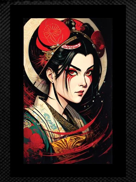 Japanese geisha character painting