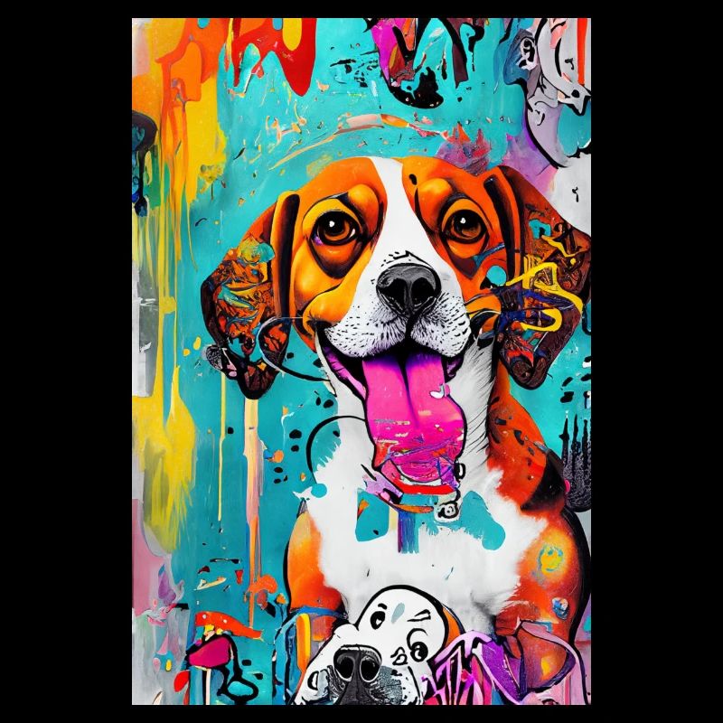 Impression pop art moderne | coloré | Chien Beagle