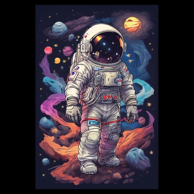 Retro Illustrations Austronaut Space
