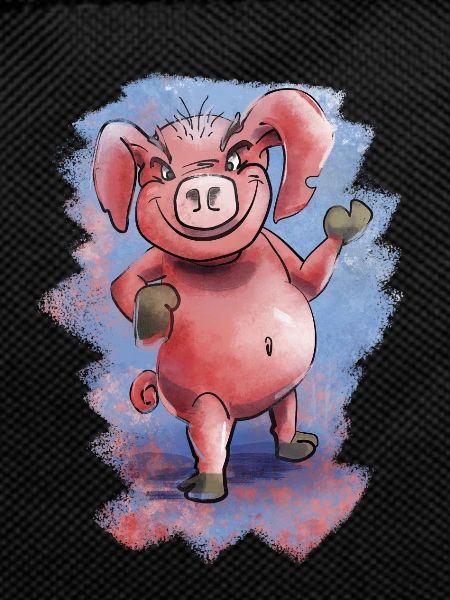 Grumpy funny piggy