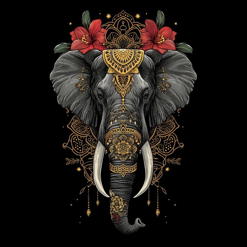 Éléphant mandala