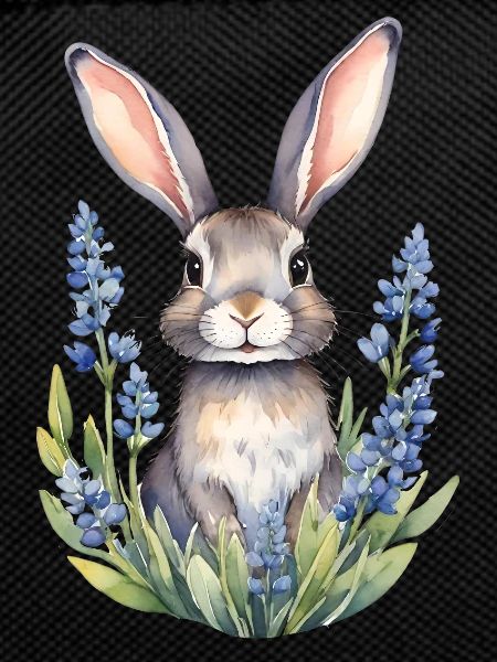 Texas Bluebonnet Bunny Rabbit
