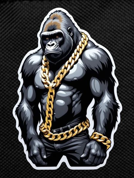 Gorilla with Gold Chain