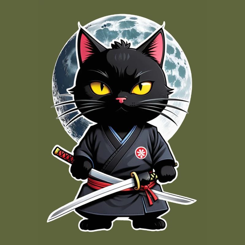 chat ninja - chaton samourai