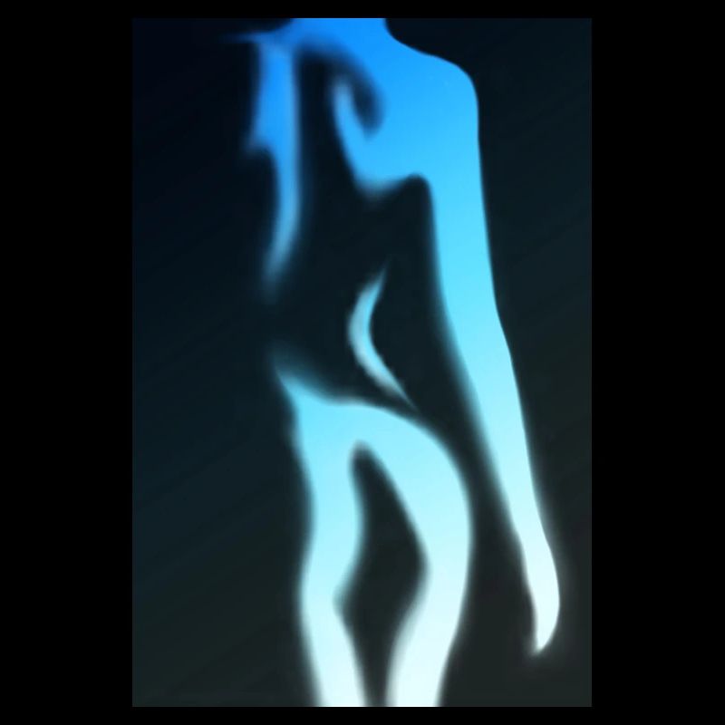 Frauenkörper nackt in blau