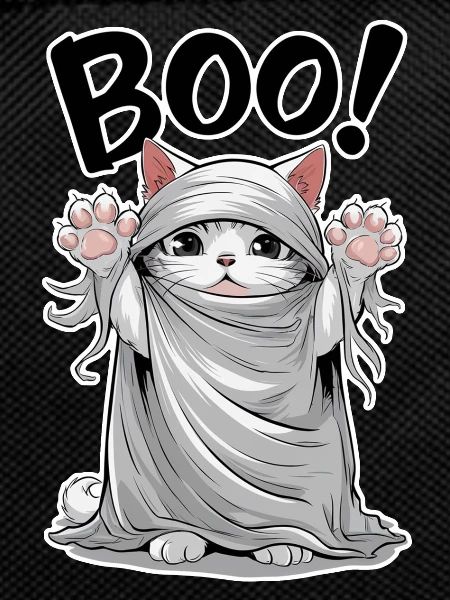 Ghost Cat - Halloween Cute Kitten