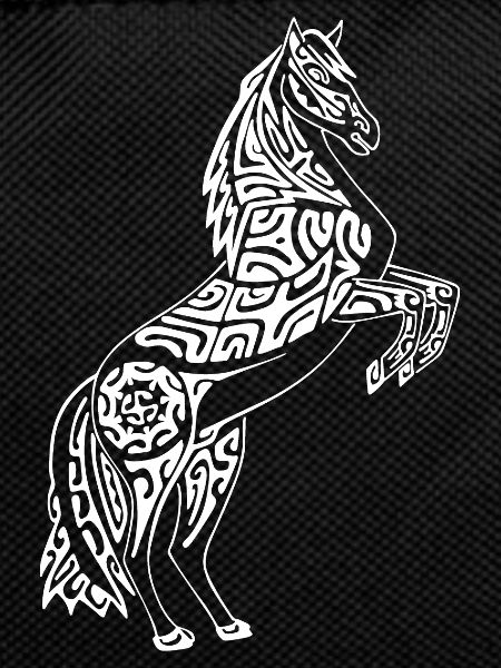 Tattooed White Horse