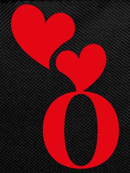 Letter o red heart