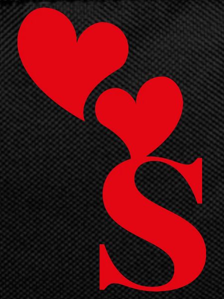 Letter s red heart