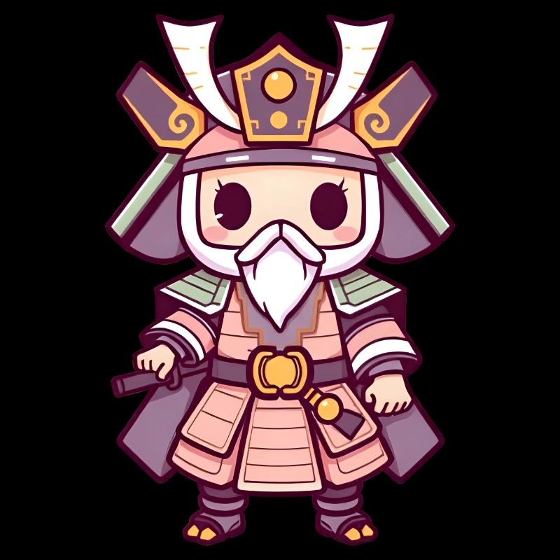 Wise Samurai in Regal Pink Armor