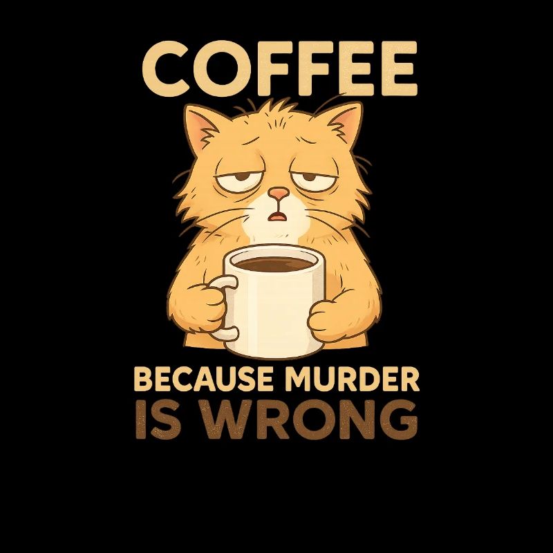 Müde Kaffe Katze - Coffee because murder is wrong