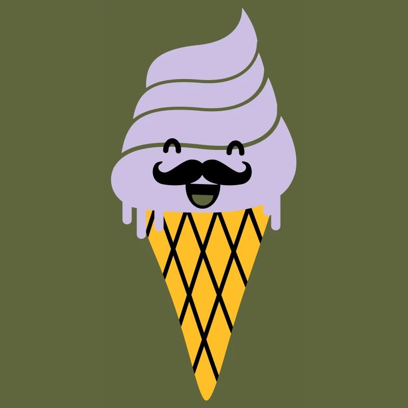 ice cream with moustache - Eis mit Bart